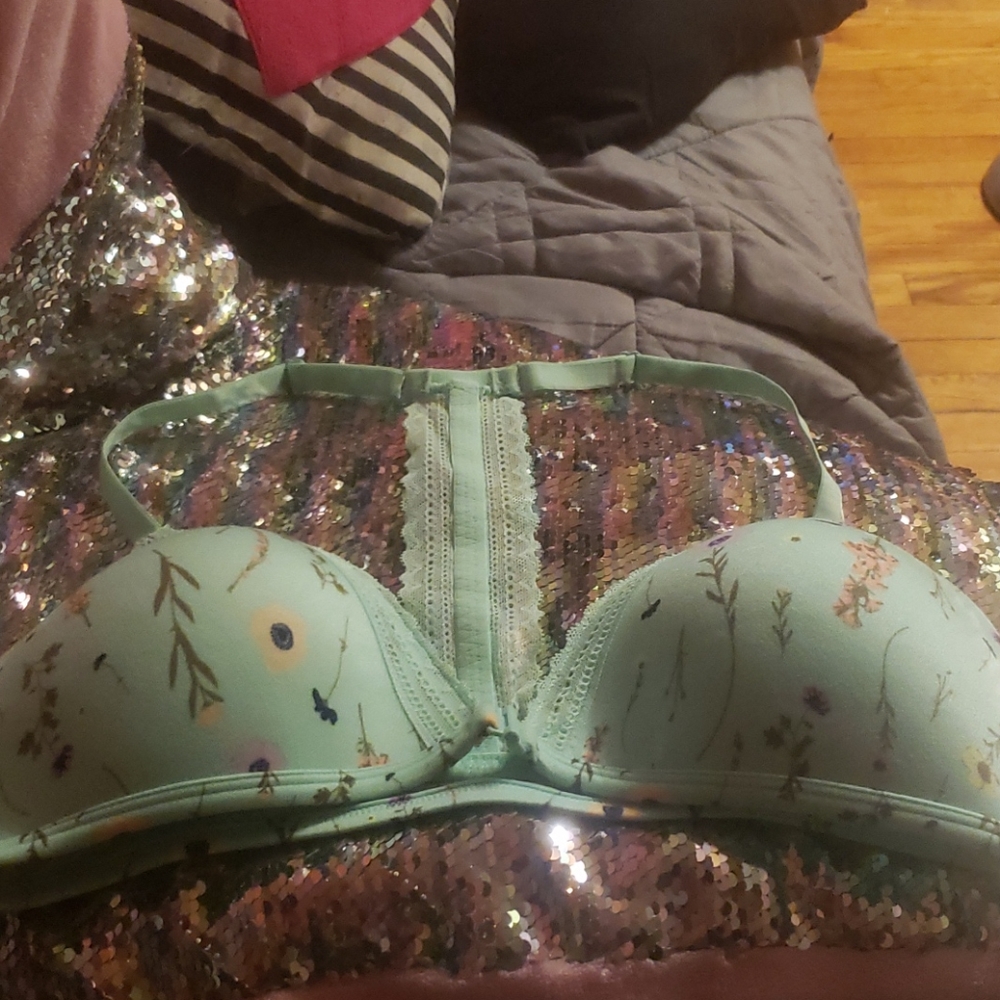 Floral print racerback bra